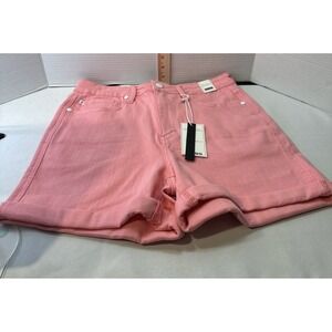 JUDY BLUE Denim Shorts Size Lg‎ High Waist Tummy Control Garment Dyed Pink